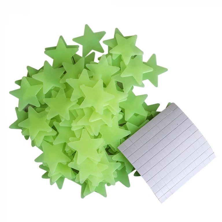 Set 100 dekorativnih fosforescentnih zvijezda Paket od 100 fosforescentnih zvjezdica, idealno za dječju sobu