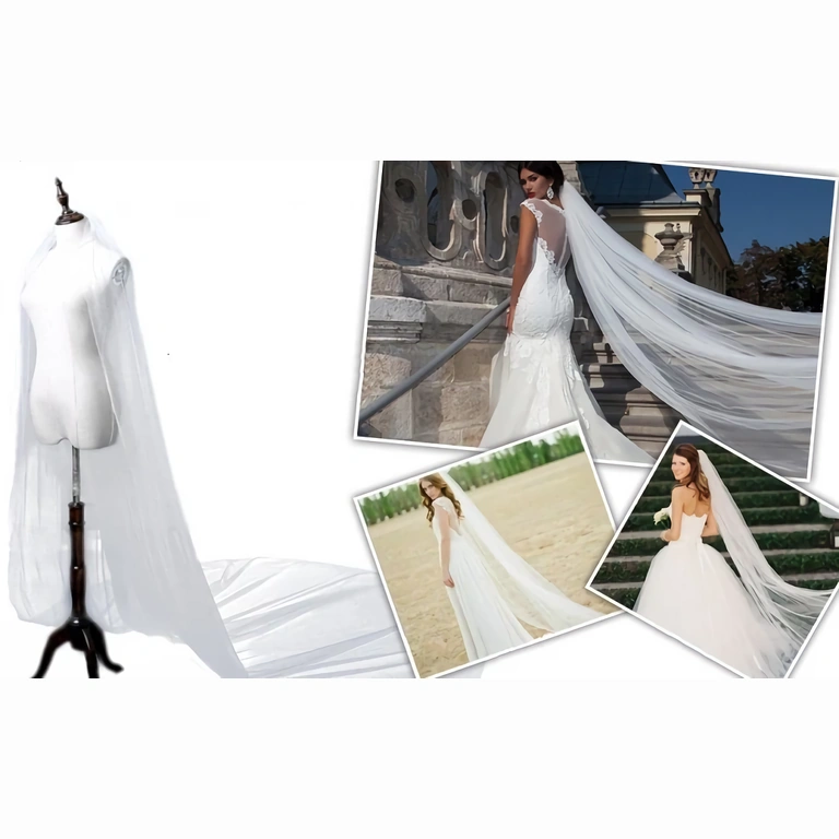 Bijeli dugi veo koji dodaje eleganciju i misterij mladenki