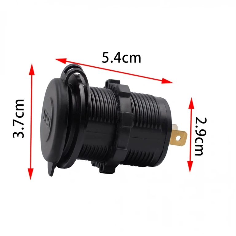 Utičnica s 2 USB porta za panel Utičnica s dvostrukim USB portom za montažu na auto, motocikl ili brod