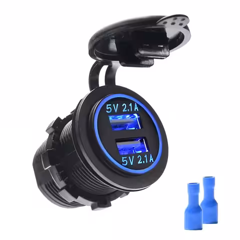 Auto upaljač utičnica s duplim USB-om 12V/24V – punjač panel 2x 2.1A s LED-om i zaštitom
