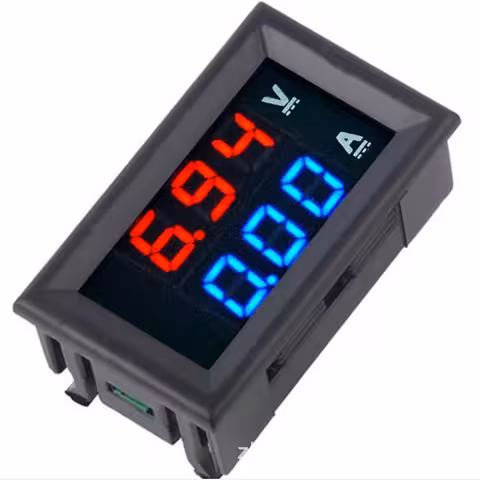 Digitalni panel voltampermetar 0–100V 0–10A – voltmetar i ampermetar LED crveno-plavi