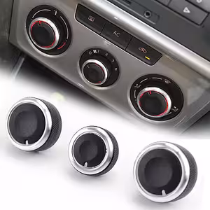 Set 3 tipke za klimatizaciju AC kontrolna ploča VW Golf 5 6 Passat B6 B7 Skoda Octavia 2 – aluminij