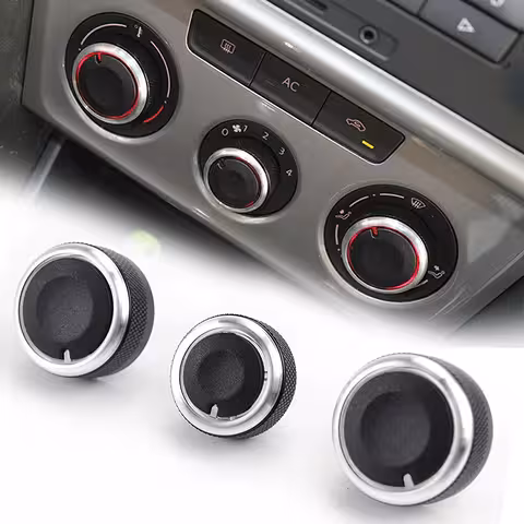 Set 3 tipke za klimatizaciju AC kontrolna ploča VW Golf 5 6 Passat B6 B7 Skoda Octavia 2 – aluminij