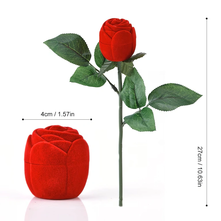 Kutija za zaruke – baršunasti dizajn ruže