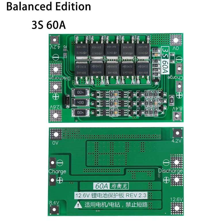 BMS s 10 MOSFET-a, maksimalna struja 60A, inteligentno balansiranje