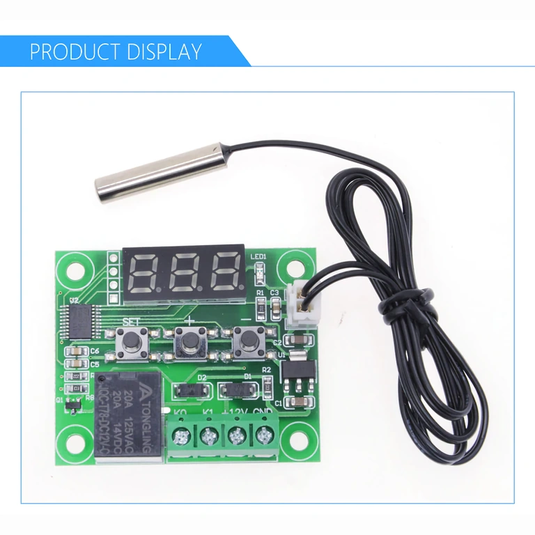 Digitalni zaslon s decimalnim prikazom temperature za termostat W1209