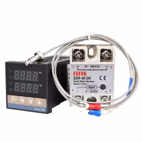 Digitalni termostat kontroler temperature 220V 0-400°C s SSR 40A relejom REX C100