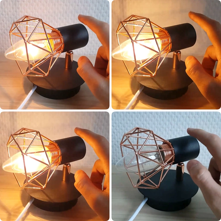 Dijagram prikazuje ciklus podešavanja: OFF → ON → SVJETLIJE → MAX → OFF