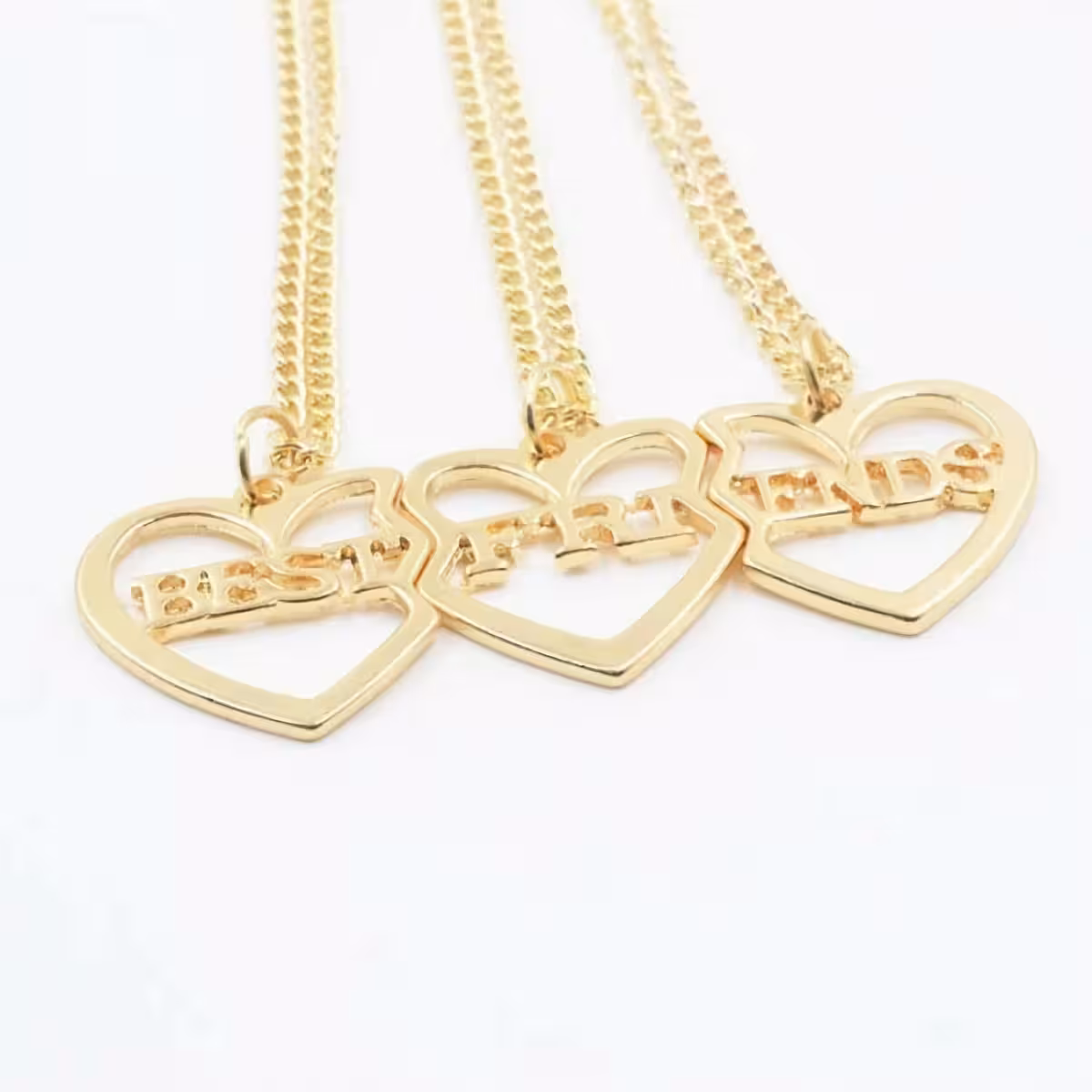 Set zlatnih ogrlica prijateljstva za djecu – 3 komada