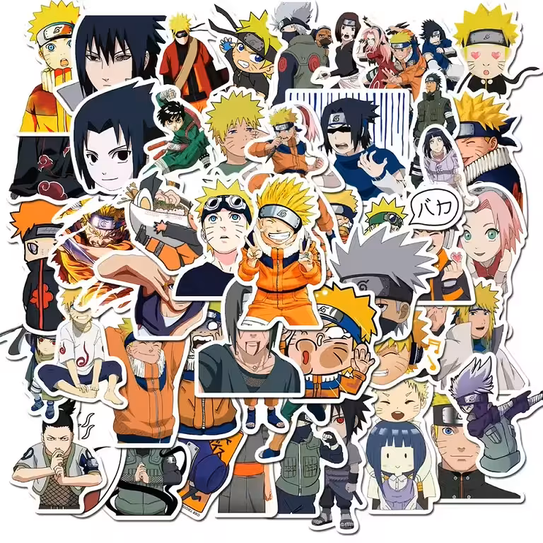 Anime Naruto Shippuden naljepnice – set 50 otpornih PVC stickera za laptop, bicikl, skateboard i konzole