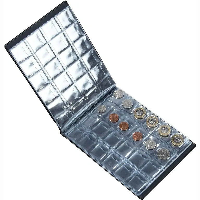 Stalak za novčiće u obliku knjige za izlaganje i kolekciju Knjigovni album s 240 mjesta za kovanice