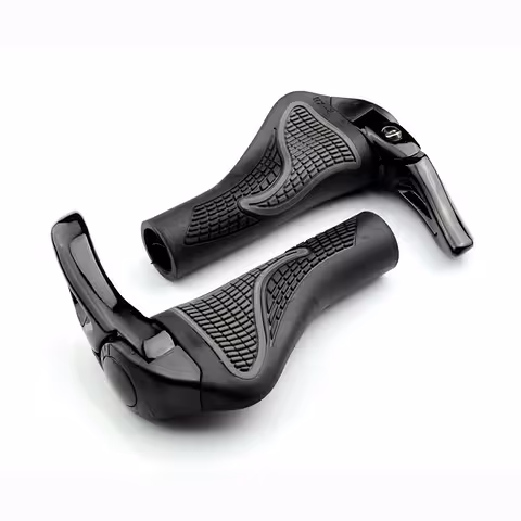 Ručke upravljača MTB ergonomske crne s rogovima lock-on za bicikl i električni romobil