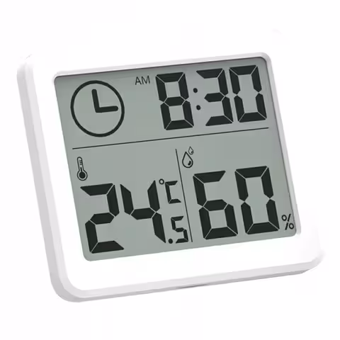 Bijeli, tanki digitalni higrometru s temperaturnim senzorom