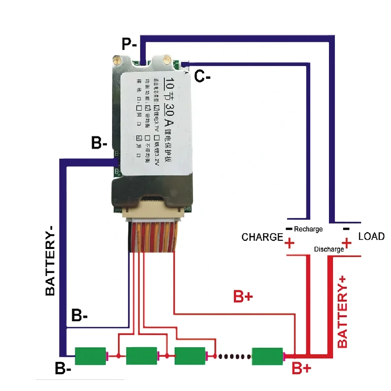 Zaštita baterije 10S 36V BMS modul 10S 36V za zaštitu litij-ionskih baterija, 30A