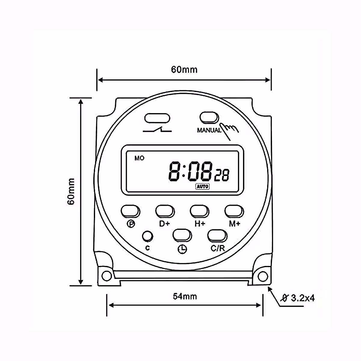 Timer s internom memorijom koja pohranjuje postavke u slučaju nestanka struje