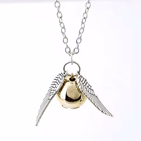 Lančić privjesak Harry Potter Golden Snitch Quidditch s anđeoskim krilom – poklon za ljubitelje magije