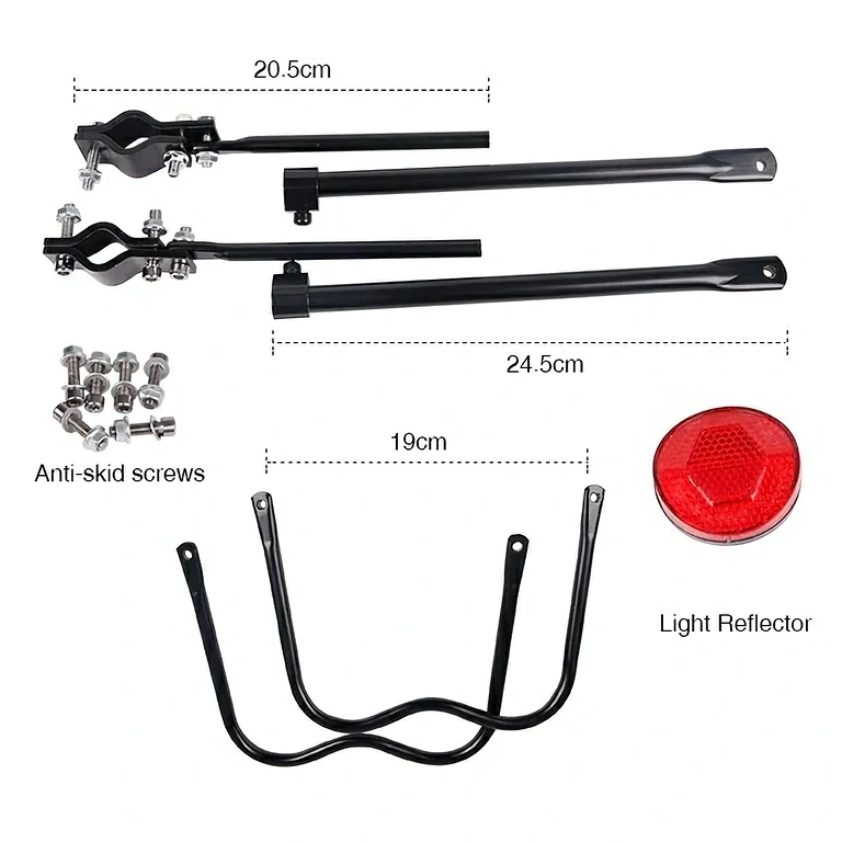 Nosač prtljage za bicikl s sustavom stezaljki i vijaka Nosač prtljage za bicikl s brzom montažom na cijev sjedala