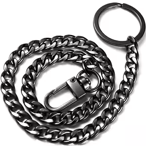 Lanac za hlače unisex – Crni metalni dodatak za traperice, djecu i odrasle