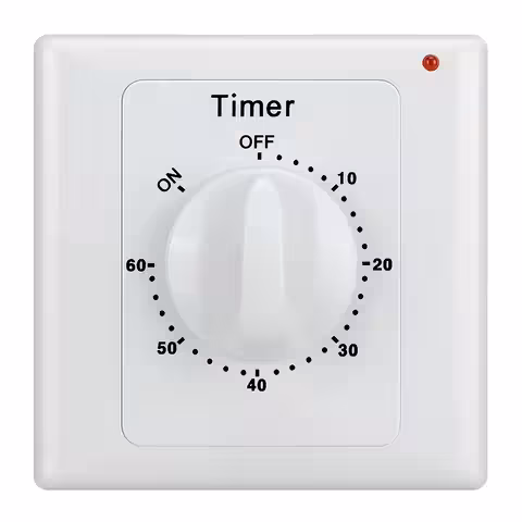 Električni prekidač s timerom 1–60 minuta – Mehanički tajmer za ventilator, svjetlo, kupaonicu, električne uređaje