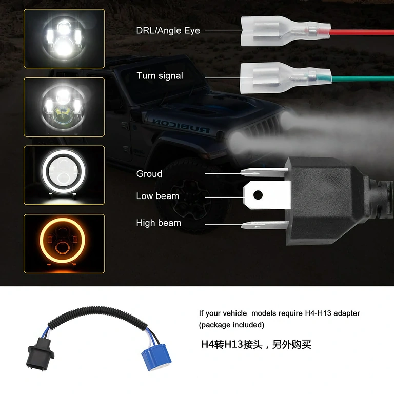 Okruglo LED svjetlo za Harley FLD, Touring, Softail (1991–2013)