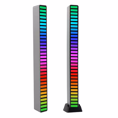 LED RGB traka s aktivacijom na zvuk – VU metar glazbena rasvjeta, 32 LED-a, USB-C, spektakularni efekti