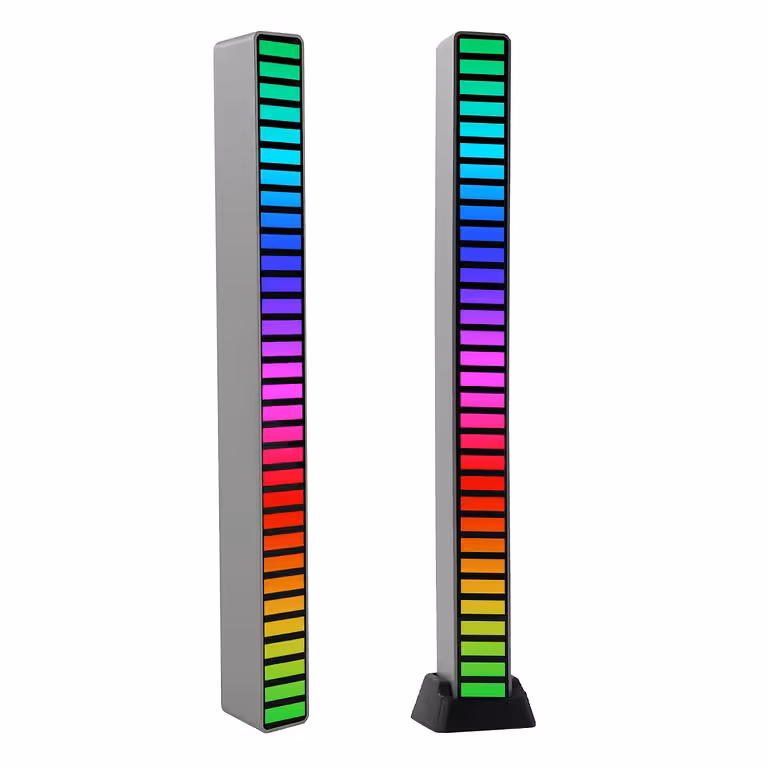 LED RGB traka s aktivacijom na zvuk – VU metar glazbena rasvjeta, 32 LED-a, USB-C, spektakularni efekti
