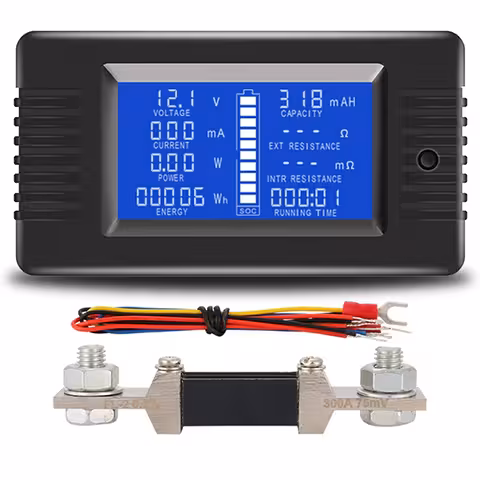 Solarni DC brojač 0–200V 100A/300A – Voltmetar ampermetar za fotonaponski panel s LCD zaslonom