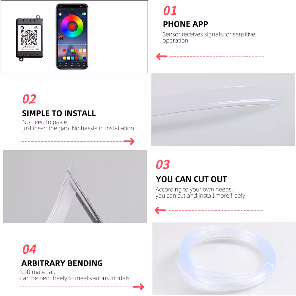 Fleksibilni RGB neon kabel za auto dekor