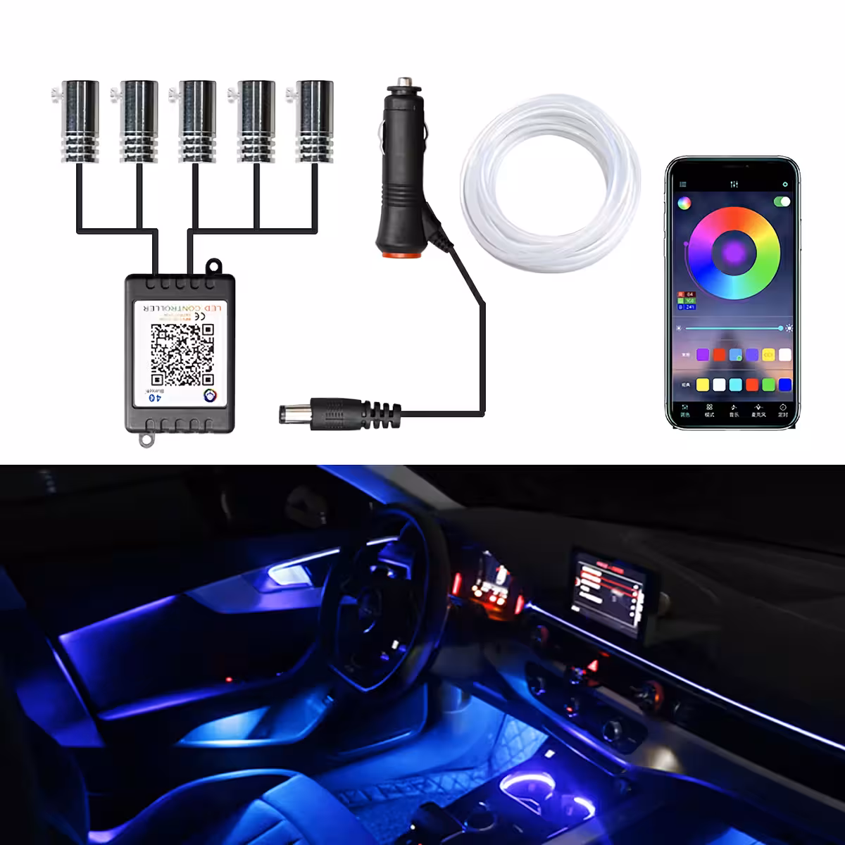 Fleksibilno neon osvjetljenje za ambijent automobila