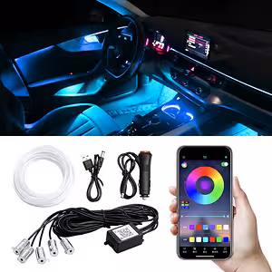 Fleksibilni NEON RGB kabel 6 metara za ambijentalnu auto rasvjetu s upravljanjem putem aplikacije