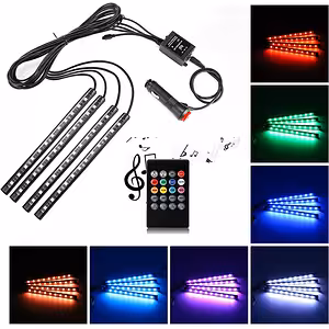 Ambijentalna auto svjetla – LED RGB traka komplet za unutarnju rasvjetu s osjetnikom zvuka