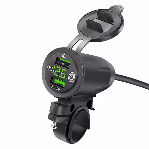 USB punjač za telefon s voltmetrom, QC 3.0 – moto utičnica za motocikl, brzo punjenje