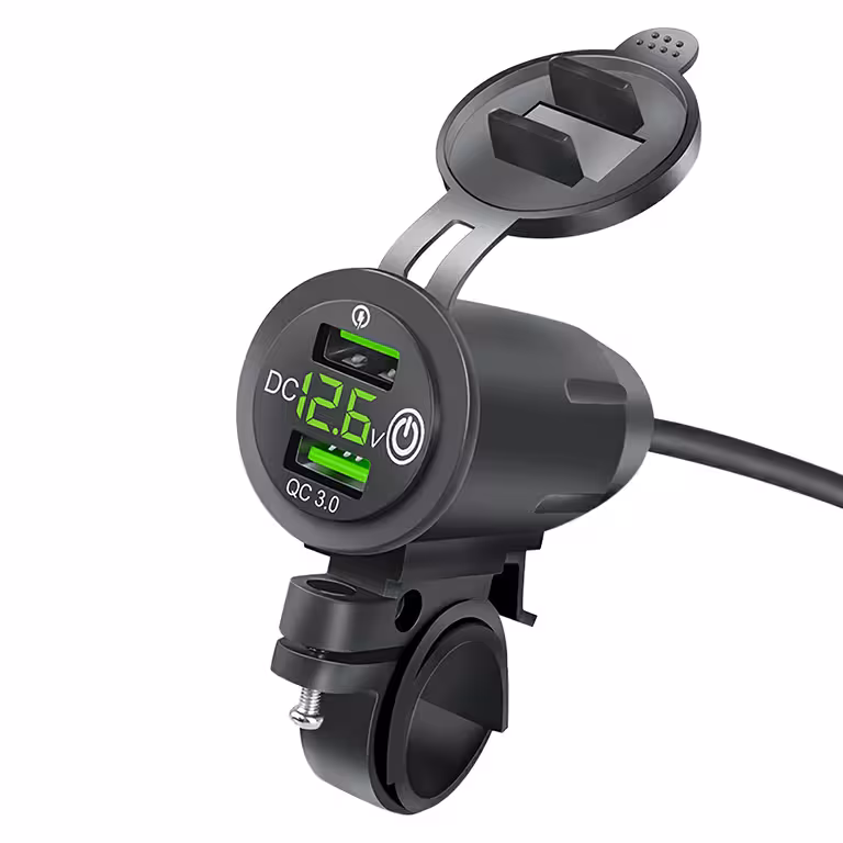 USB punjač za telefon s voltmetrom, QC 3.0 – moto utičnica za motocikl, brzo punjenje