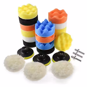 Set za poliranje auta s pločama 75mm i spužvama 80mm – Uključeni adapteri za bušilicu