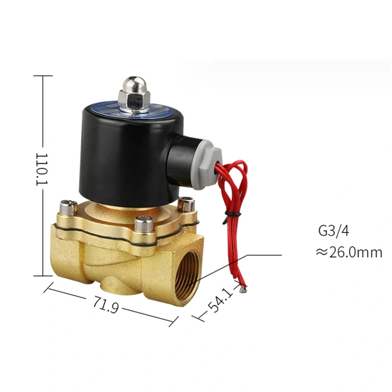 Dimenzije solenoidnog ventila Detaljne dimenzije solenoidnog ventila 220V 3/4 inch