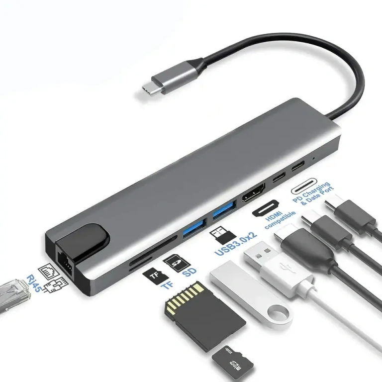 USB-C hub s čitačem SD i TF kartica USB-C adapter sa SD i TF čitačem kartica