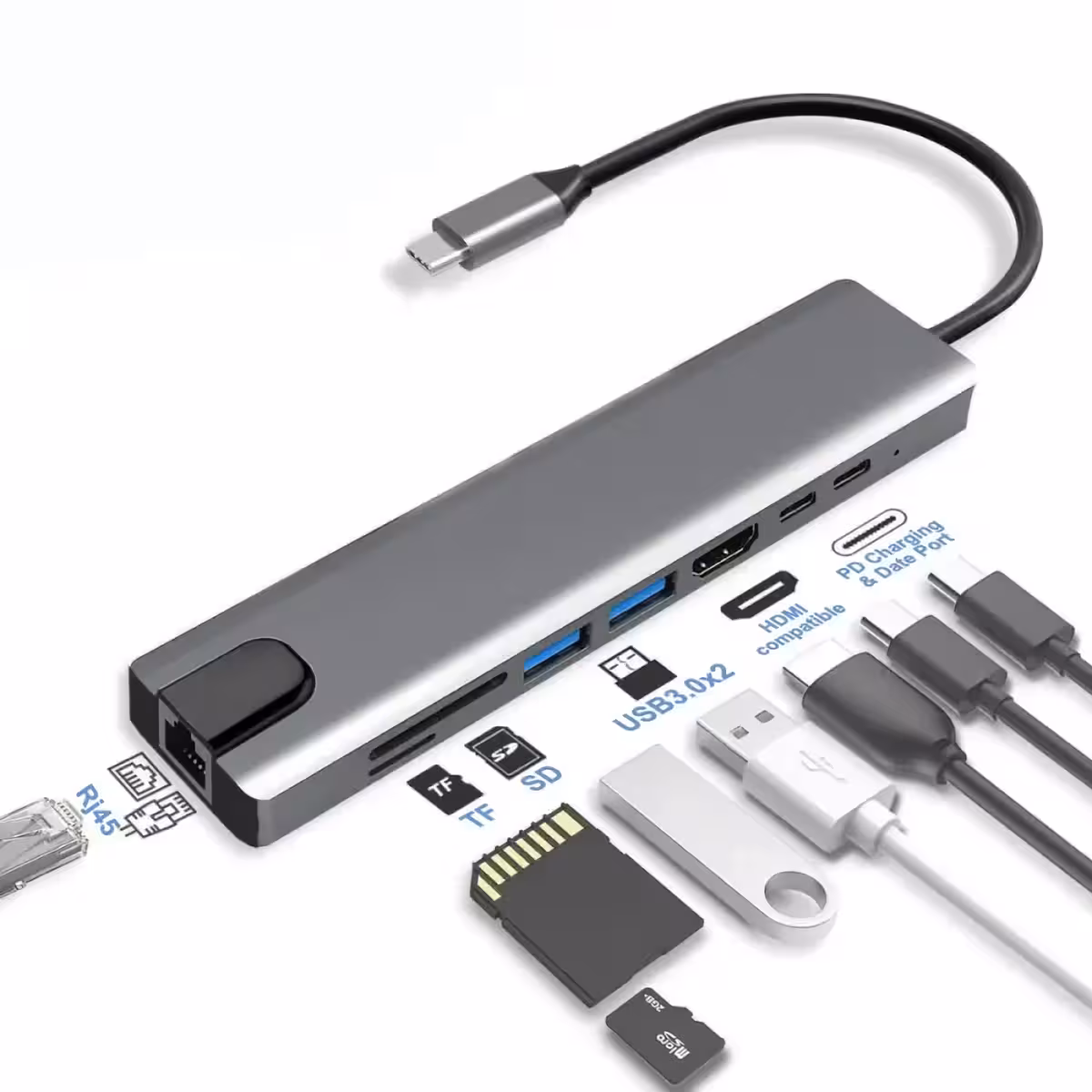 USB-C adapter sa SD i TF čitačem kartica
