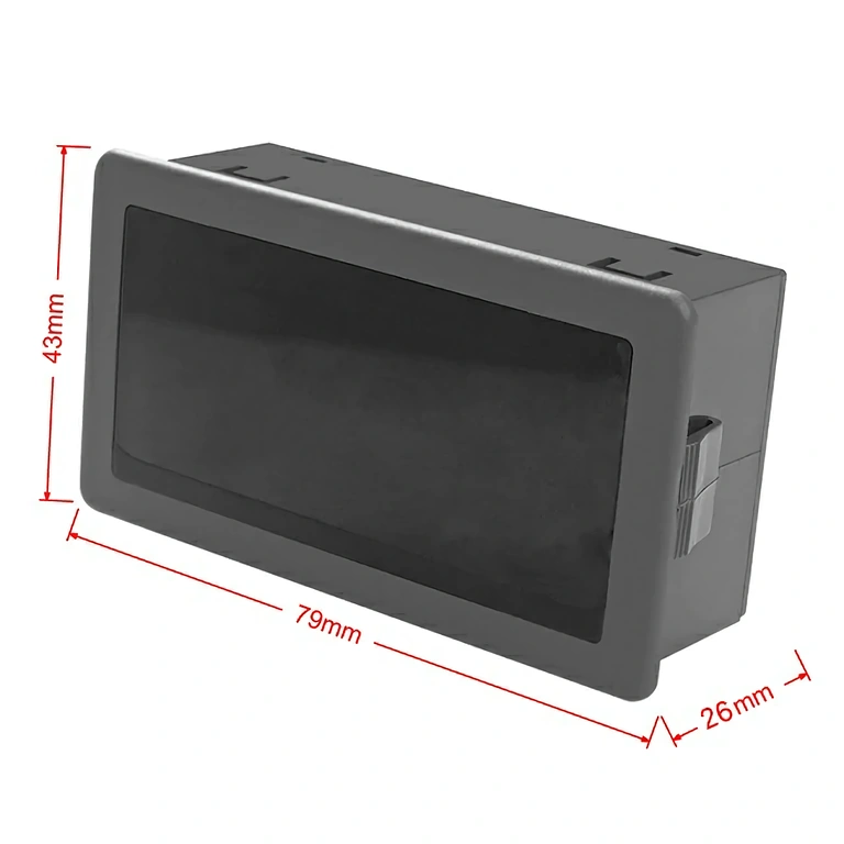 Dimenzije prednjeg dijela digitalnog tahometra Slika s vanjskim dimenzijama elektroničkog tahometra