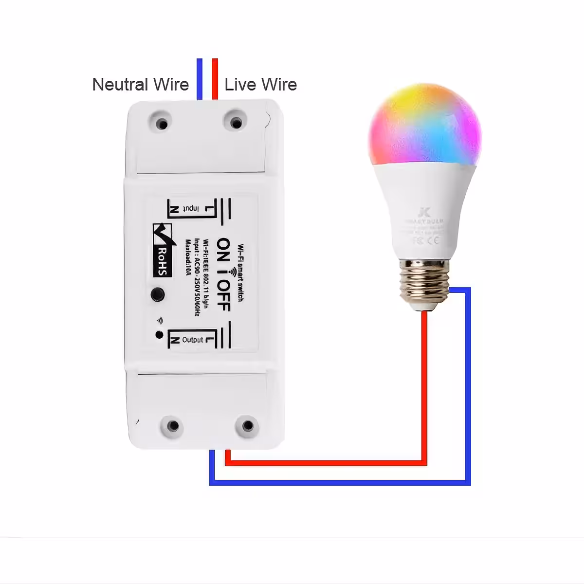 Električna shema i upute za ožičenje pametnog releja s jednim kanalom