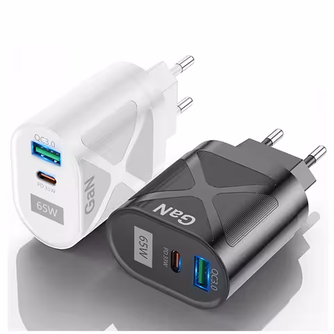 Punjač za telefon i tablet 65W GaN USB-C & USB-A – Brzi punjač PD QC za iPhone, Samsung, Android