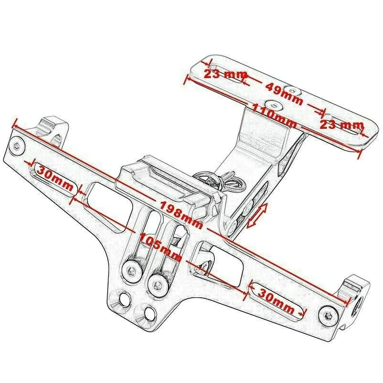 Kompaktan nosač tablice motocikla, idealan za sportske motocikle