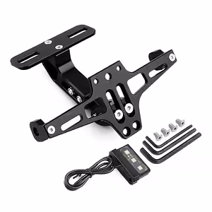 Preklopivi nosač registarske pločice za motor s LED svjetlom, univerzalni sportski