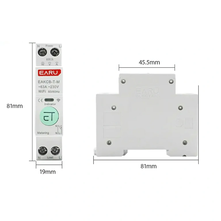 Bočni pogled električnog brojila s zaštitom priključnih terminala