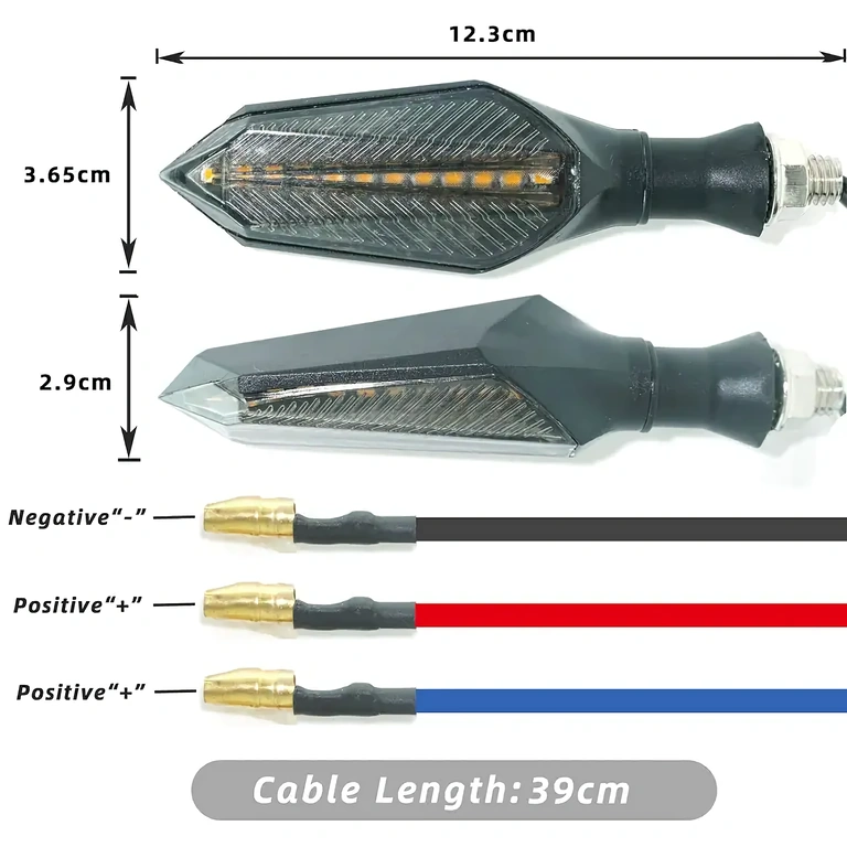 Žmigavci s trožičnim priključkom Pokazivači s crnim, plavim i crvenim žicama za spajanje
