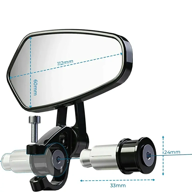 Sportski izgled ogledala, montiraju se ispod upravljača