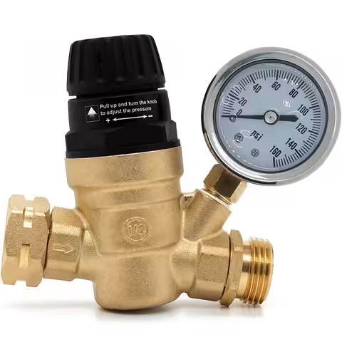 Regulator / reduktor tlaka vode 3/4″ s manometrom – Ograničivač za navodnjavanje, hidrofor, pumpu, bojler, kamp prikolicu