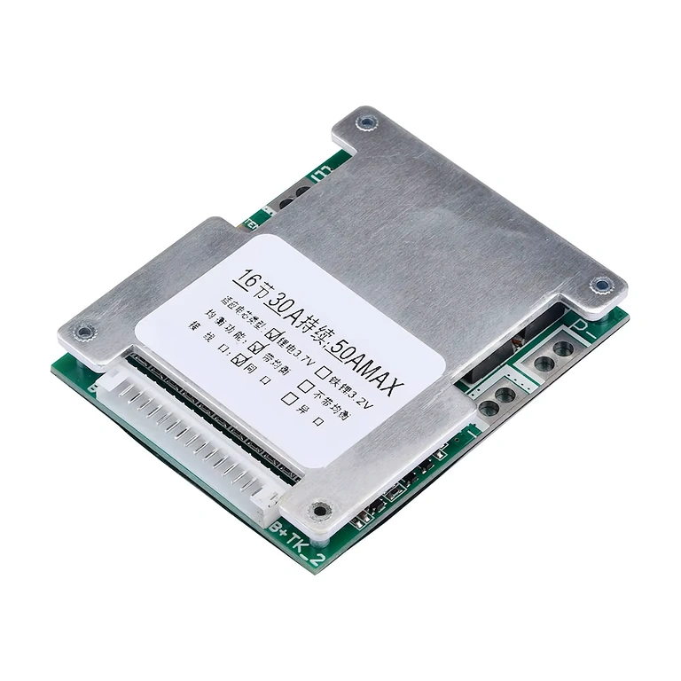 BMS ploča 16S 60V 40A fotografirana sa strane