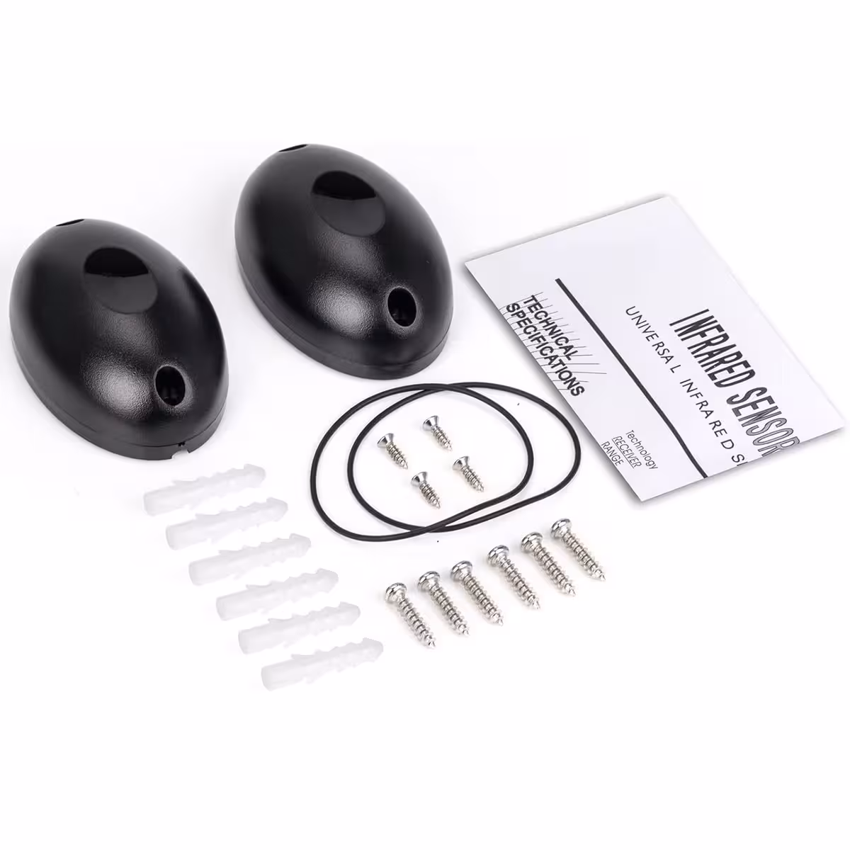 Kompletan popis komponenti uključenih u paket IR fotocelija za automatizaciju vrata