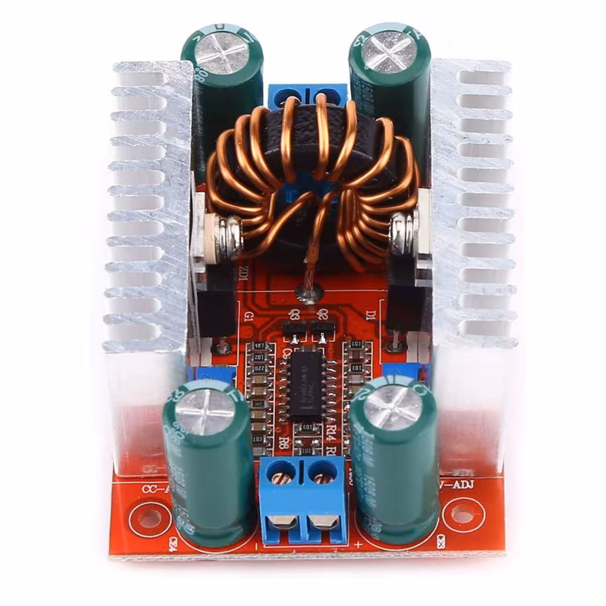 Kosi prikaz DC Step-up Boost 400W modula s jasnim detaljima