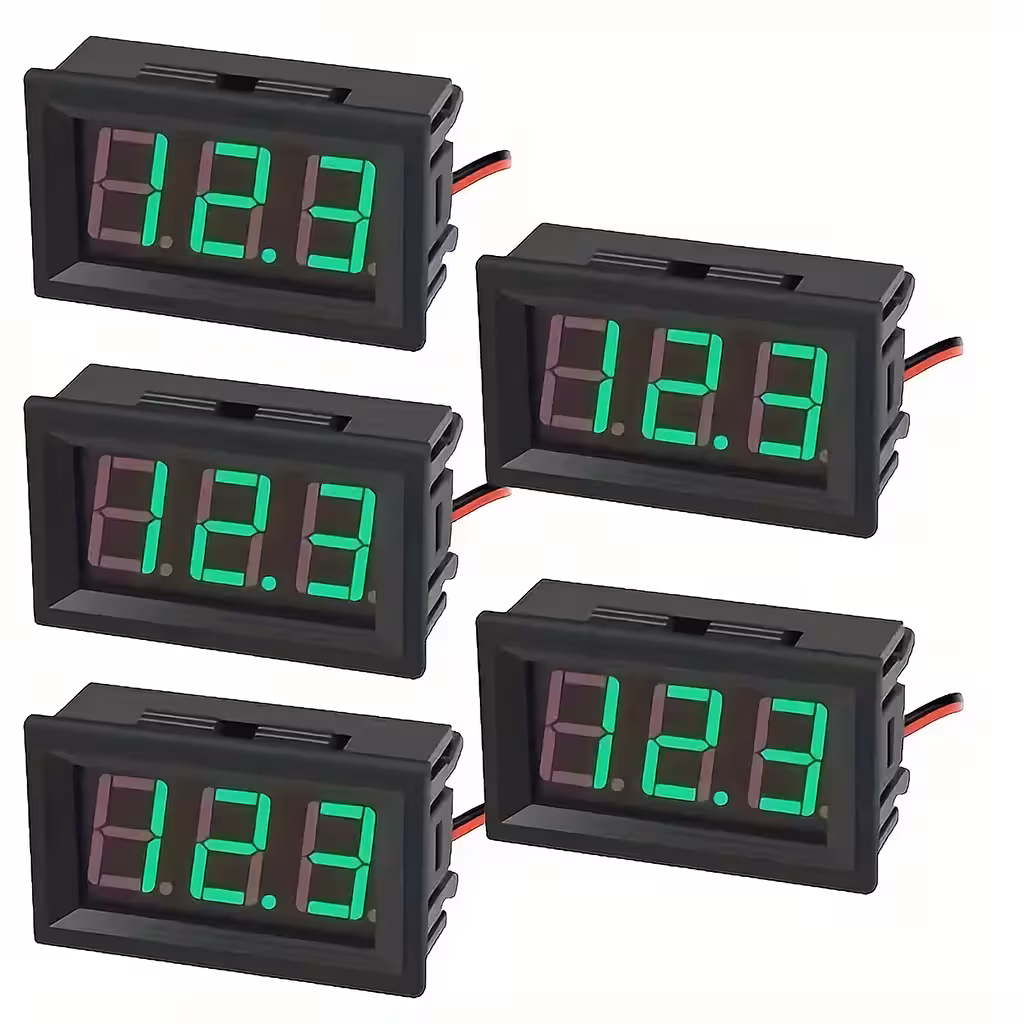 Set 5 komada digitalnih voltmetara za panel 5V–120V DC